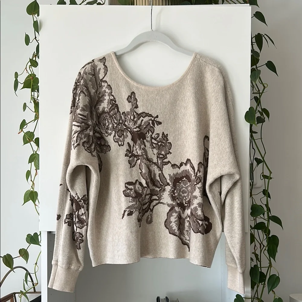 Anthropologie Hazy Daze Sweater with Floral Design XS NWT - Picture 2 of 6